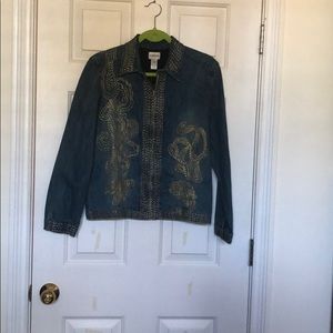 Chico’s dinner jacket with gold embroidery